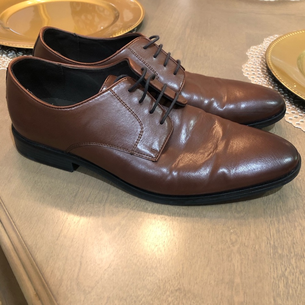 H & M Men’s Semi Formal Cognac Brown Loafer Lace Up Wedding Cocktail Dress Shoes